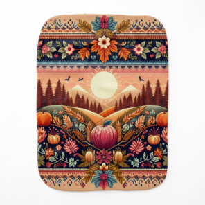 Classic Fair Isle Fall/Autumn Baby Burp Cloth