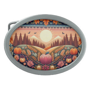 Classic Fair Isle Fall/Autumn Belt Buckle