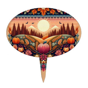 Classic Fair Isle Fall/Autumn Cake Topper