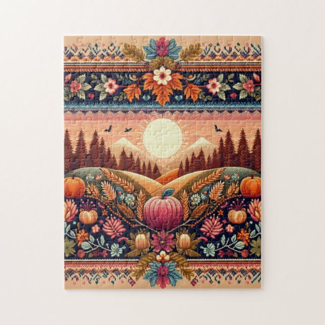 Classic Fair Isle Fall/Autumn Jigsaw Puzzle (Vertical)