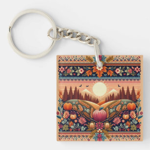 Classic Fair Isle Fall/Autumn Keychain