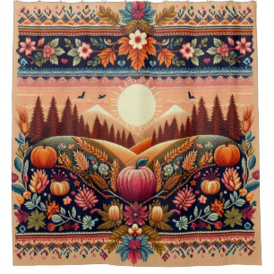 Classic Fair Isle Fall/Autumn Shower Curtain