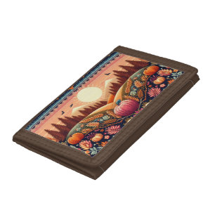Classic Fair Isle Fall/Autumn Tri-fold Wallet