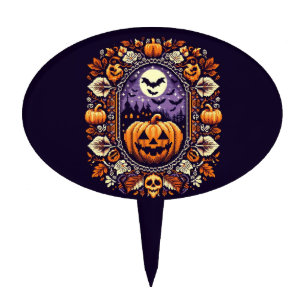 Classic Fair Isle Halloween/Pumpkin Cake Topper