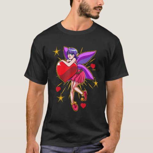 Classic Fairy Tale  Flying Garden Flower Fantasy F T_Shirt