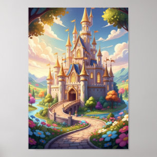 Classic Fairytale Castle Kingdom Storybook Fantasy Poster
