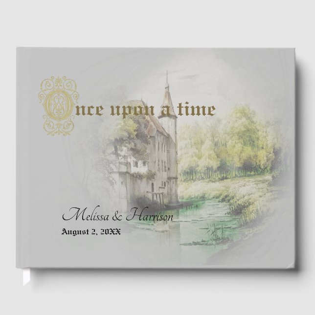 Classic Fairytale Castle Painting Guestbook (Front)
