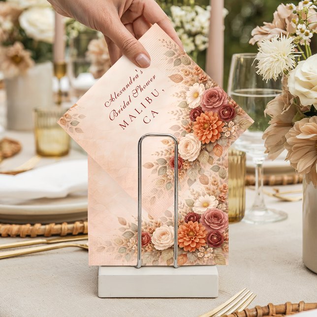 Classic Fall Flower Bridal Shower Napkins (Creator Uploaded)