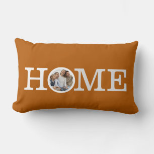 Classic Fall Home Text Photo Throw Pillow