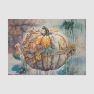 Classic Fall Watercolor Pumpkin Decoupage Tissue Paper