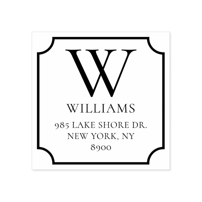 Classic Family Monogram Custom Rubber Stamp (Imprint)