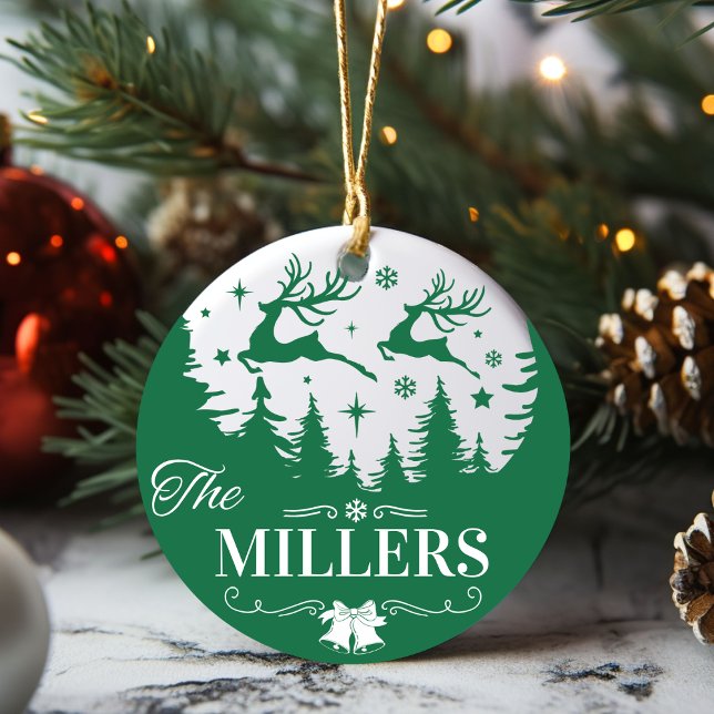 Classic Family Name Christmas Keepsake Custom Ceramic Ornament (Classic Family Name Christmas Keepsake Custom Ceramic Ornament. Just add your family name!)