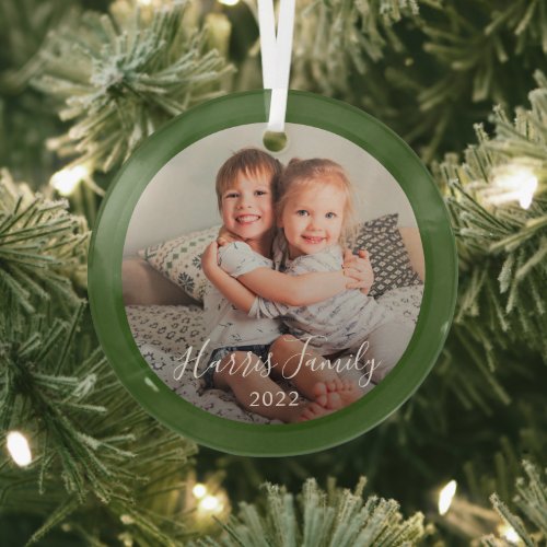 Classic Family Photo Keepsake Christmas Ornament