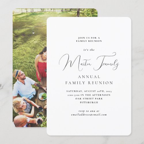 Classic Family Reunion Photo Invitation