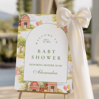 Classic Farm Animals Barnyard Baby Shower Foam Board