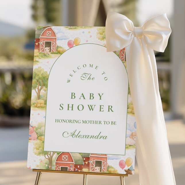 Classic Farm Animals Barnyard Baby Shower Foam Board (Creator Uploaded)