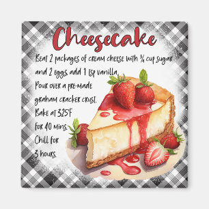 Classic Farmhouse Cheesecake Recipe Kitchen Magnet