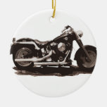 Classic Fat Boy Motorcycle Ceramic Ornament at Zazzle