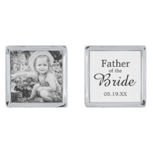 Classic Father of the Bride Custom Photo Wedding Cufflinks