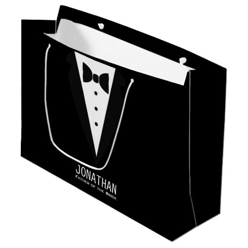 Classic Father of the Bride Wedding Tuxedo Large Gift Bag