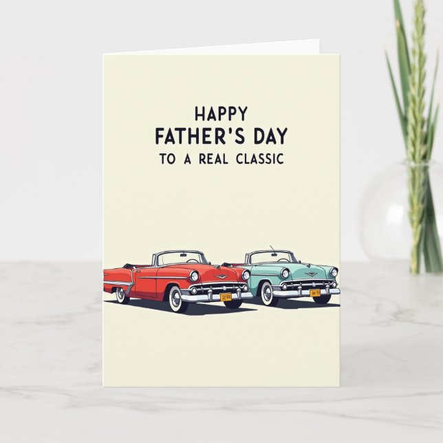 Classic Fathers Day Autos Card (Front)