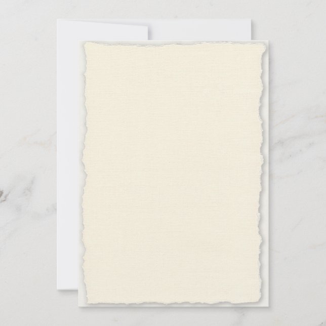 Classic Faux-Deckle Edge Wedding Invite Template (Front)