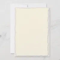 Modern Elegant Wedding Invitation with Deckled Edging, White