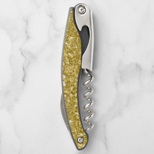 Classic faux gold glitter waiter's corkscrew (Back)