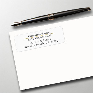 Classic Faux Gold Line Law Legal Lawyer Address Label