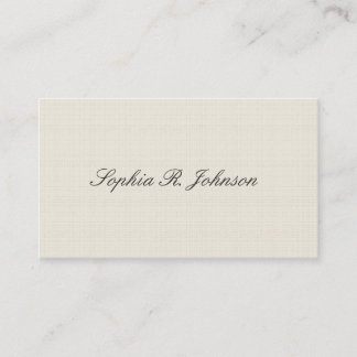 Classic Faux Linen Elegant Beige Business Card