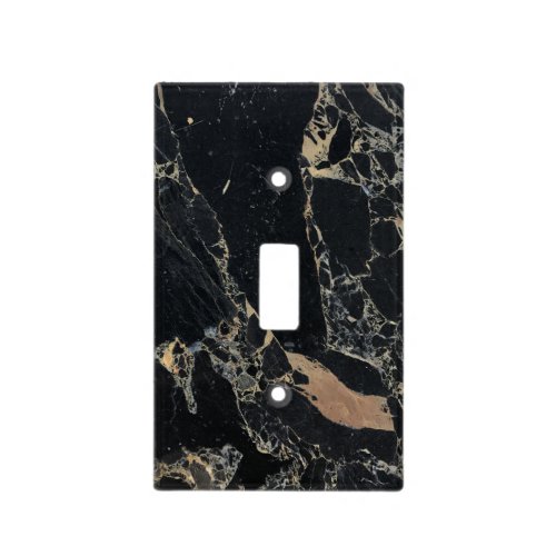 Classic Faux Marble Black Gold Light Switch Cover
