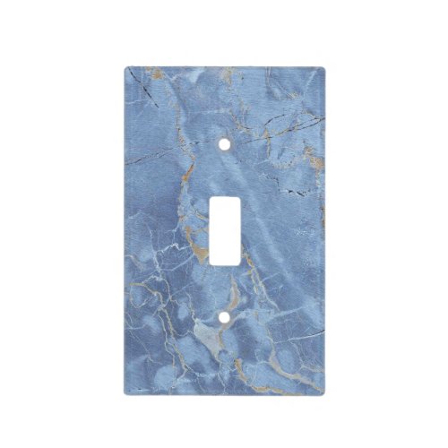 Classic Faux Marble Blue Slate Gold Light Switch Cover