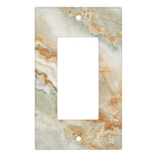 Classic Faux Marble Gold, Cream, Beige Light Switch Cover