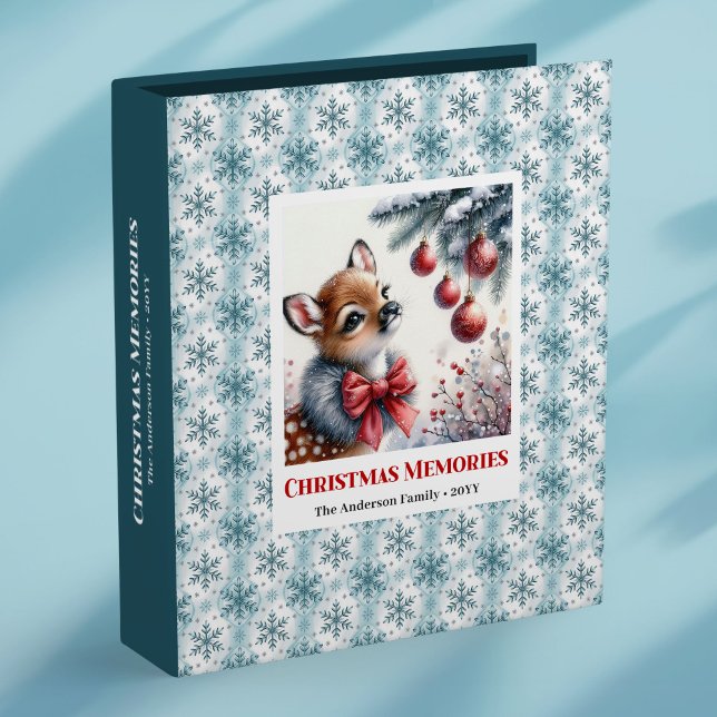 Classic fawn snowy forest kids Christmas album 3 Ring Binder (Classic fawn snowy forest kids Christmas ring binder

)