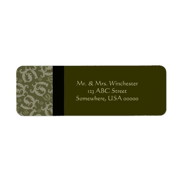 Classic Feathered Damask Label (Front)