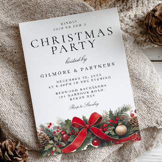 Classic Festive Corporate Christmas Party Invitation