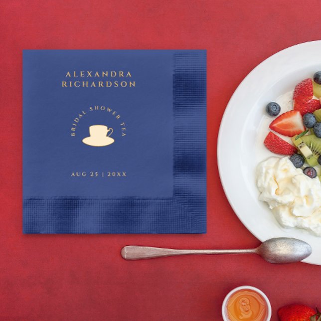 Classic Festive Elegant Tea Party Bridal Shower Foil Napkins (Creator Uploaded)