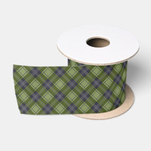 Classic Festive Green Plaid Christmas Satin Ribbon