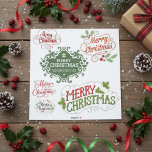 Classic Festive Merry Christmas Sticker Pack<br><div class="desc">Deck the halls with our vibrant Merry Christmas sticker pack! Featuring classic red and green colors, these festive stickers showcase ornate typography, elegant frames, and traditional holly berry designs. They're the perfect way to add a pop of color and cheer to your holiday gifts, cards, and decorations, making everything feel...</div>