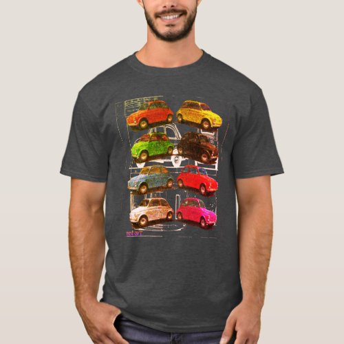 Classic Fiat 500 technicolor T_Shirt