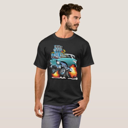 Classic Fifties Hot Rod Muscle Car Cartoon T Shirt Zazzle