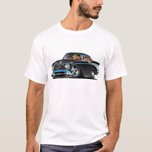 Classic Fifties Hot Rod Muscle Car Cartoon T_Shirt