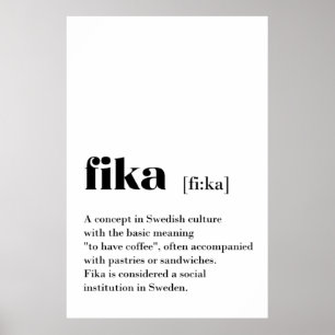 Classic Fika Definition Coffee Sweden Poster