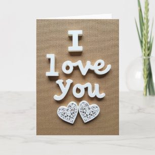 Classic Filigree Hearts Love You Card