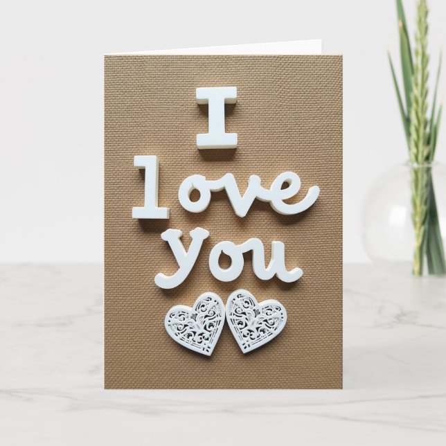 Classic Filigree Hearts Love You Card (Front)