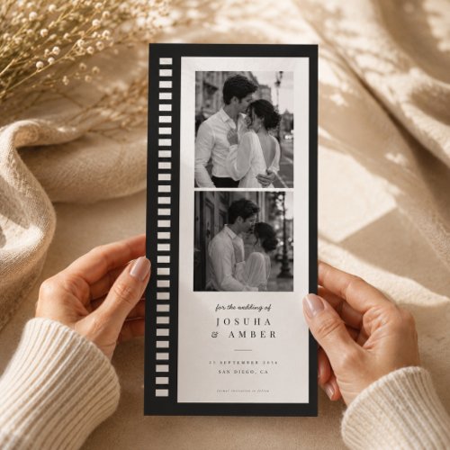 Classic Film Reel Save the Date Wedding Card.
