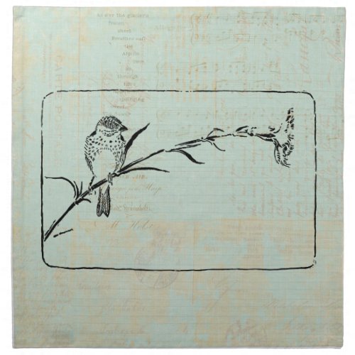 Classic Finch Bird Vintage Art Cloth Napkin