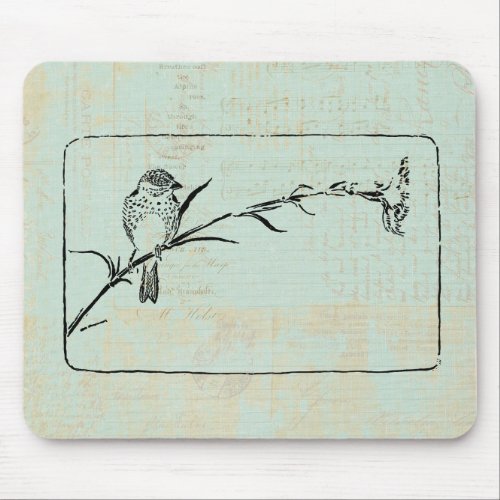 Classic Finch Bird Vintage Art Mouse Pad