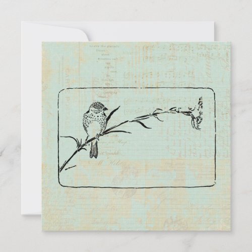 Classic Finch Bird Vintage Art Note Card