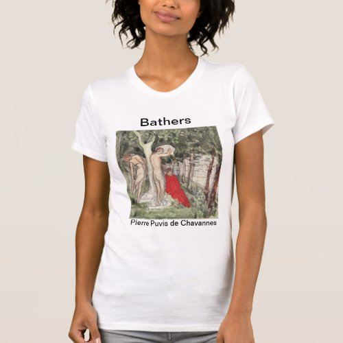 Classic Fine Art Famous Painting Bathers T_Shirt